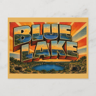 Blue Lake Südaustralien Vulkankratersee Kunst Postkarte