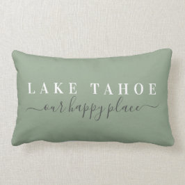 Blue Lake Tahoe Happy Place Lumbar Pillow Lendenkissen