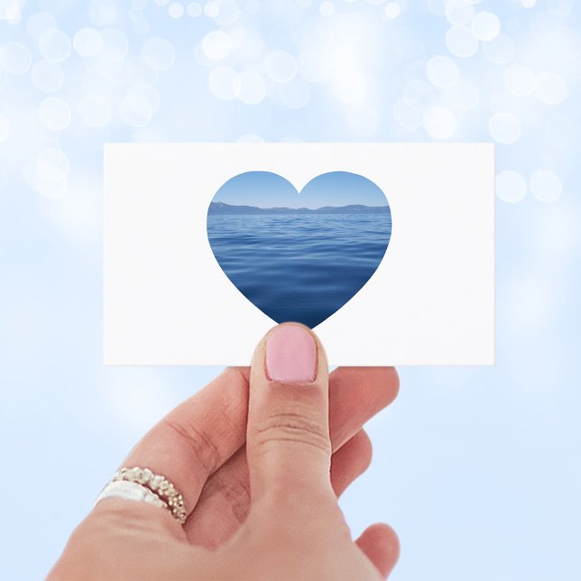 Blue Lake Tahoe Herzform Foto Visitenkarte (Blue Lake Tahoe Heart Shape Photo Business Card)