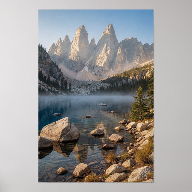 Blue Lake und Granit-Spitzen Poster (Vorne)