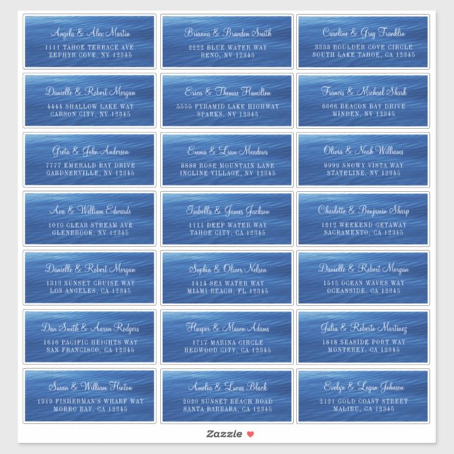 Blue Lake Water individuelle Hochzeitsplattform Aufkleber (Blatt)