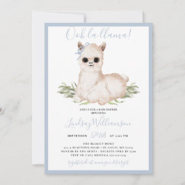 Blue Lama Baby Dusche Einladung