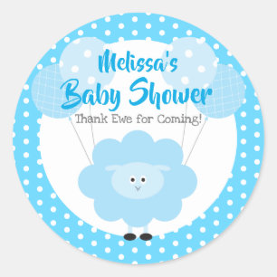 Blue Lamb Niedlich Simple Kawaii Baby Dusche Moder Runder Aufkleber