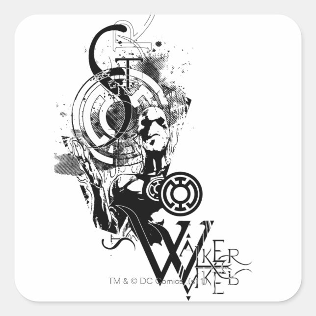 Blue Lantern Graphic 2 Quadratischer Aufkleber (Vorderseite)