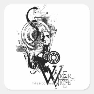 Blue Lantern Graphic 2 Quadratischer Aufkleber