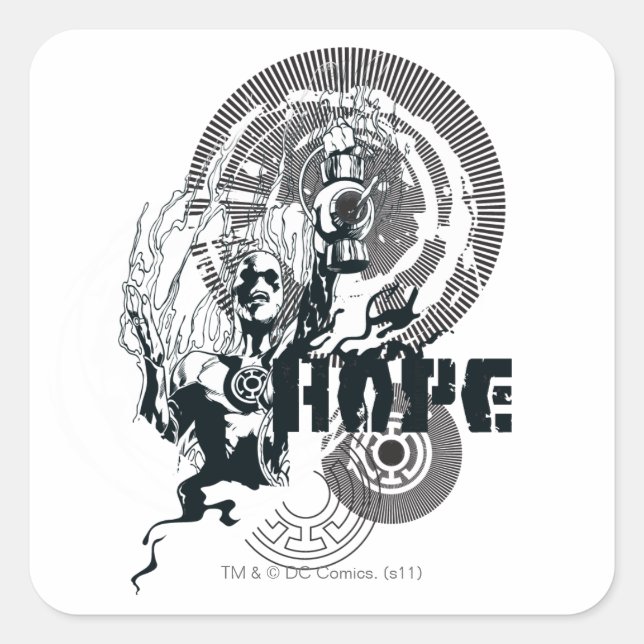 Blue Lantern Graphic 4 Quadratischer Aufkleber (Vorderseite)