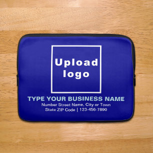 Blue Laptop Sleeve mit Markenbezeichnung