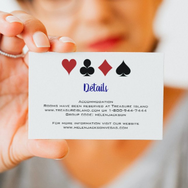 Blue Las Vegas Casino Card Anzug Hochzeitsdetails Begleitkarte (Von Creator hochgeladen)