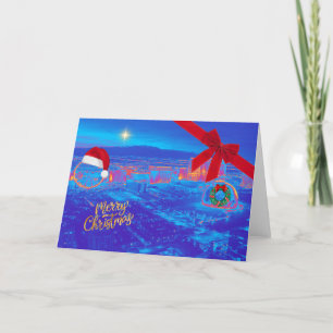 Blue Las Vegas Weihnachtskarte Dankeskarte