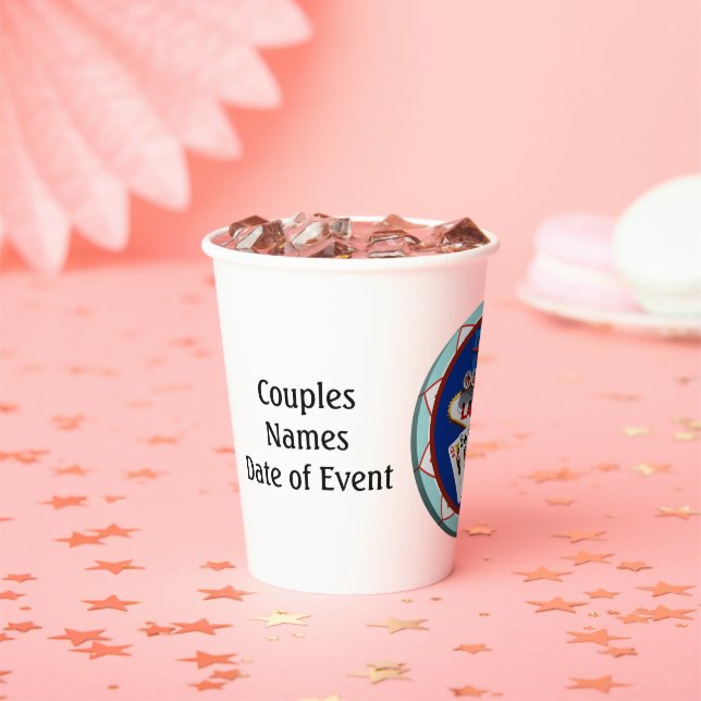 Blue Las Vegas Welcome Sign Poker Chip Pappbecher (Insitu)