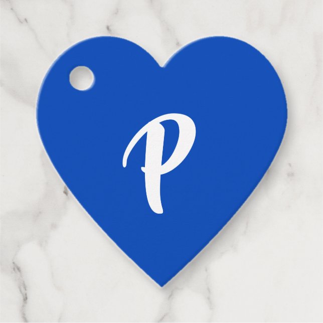 Blue Lässig Script Monogram Vielen Dank Geschenkanhänger (Vorderseite)