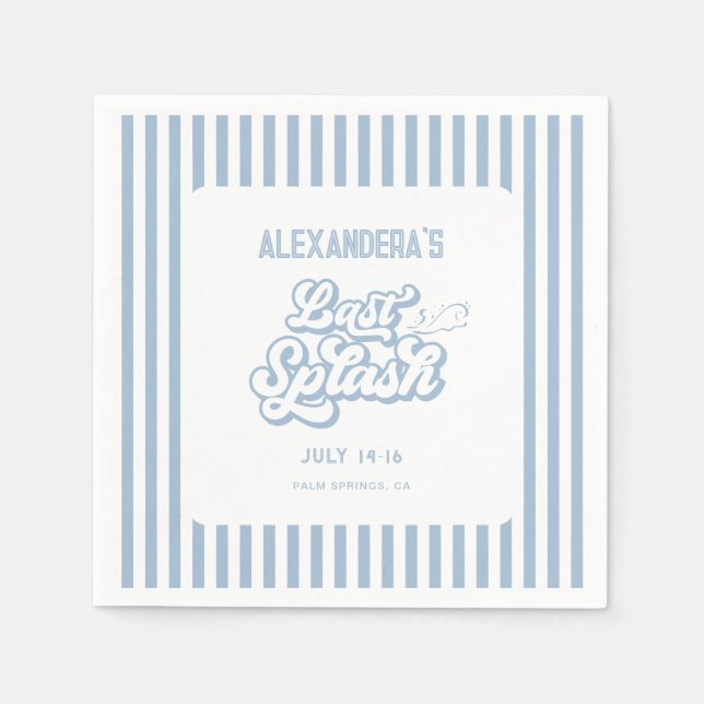 Blue Last Splash Bachelorette Serviette (Vorderseite)