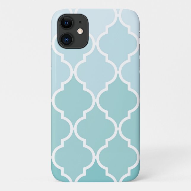 Blue Latticework, Ombre, Quatrefoil, Trellis Case-Mate iPhone Hülle (Rückseite)