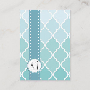 Blue Latticework, Ombre, Quatrefoil, Trellis Visitenkarte