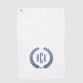 Blue Laure Wreat Monogram. Golfhandtuch
