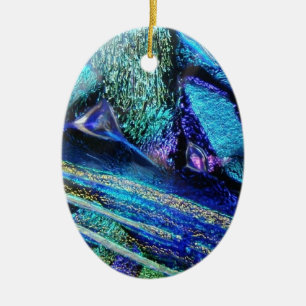 Blue Lava Glass Keramikornament