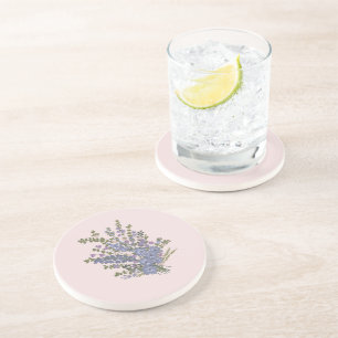 Blue Lavender Floral Bouquet Throw Kissen Getränkeuntersetzer