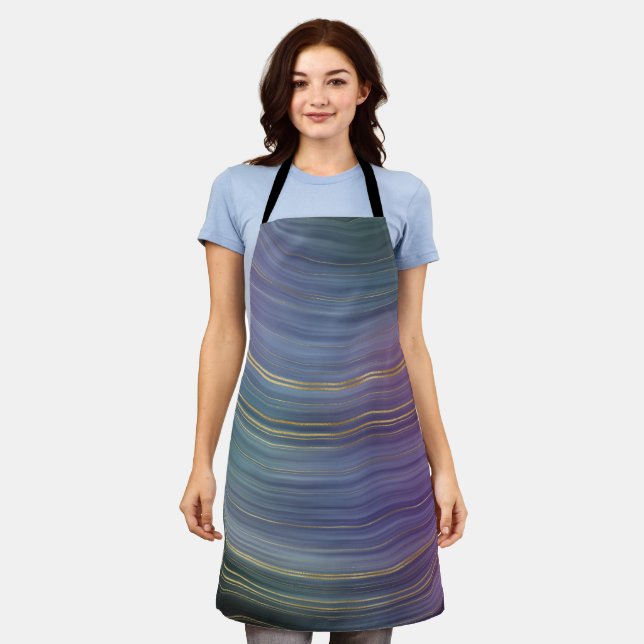 Blue & Lavender Marble Schürze (Getragen)
