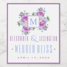 Blue Lavender Watercolor Blume Monogram Wedding