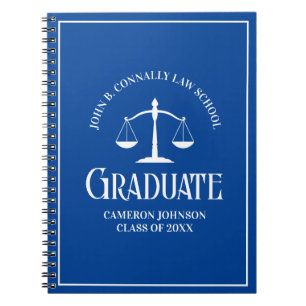 Blue Law School Graduate Personalisiert Abschluss Notizblock