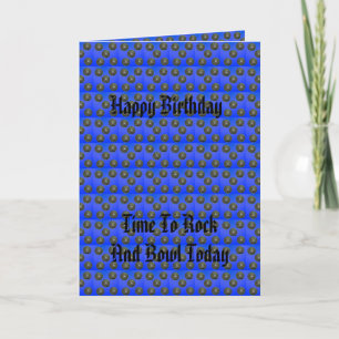 Blue Lawn Bowls Happy Birthday Card Karte