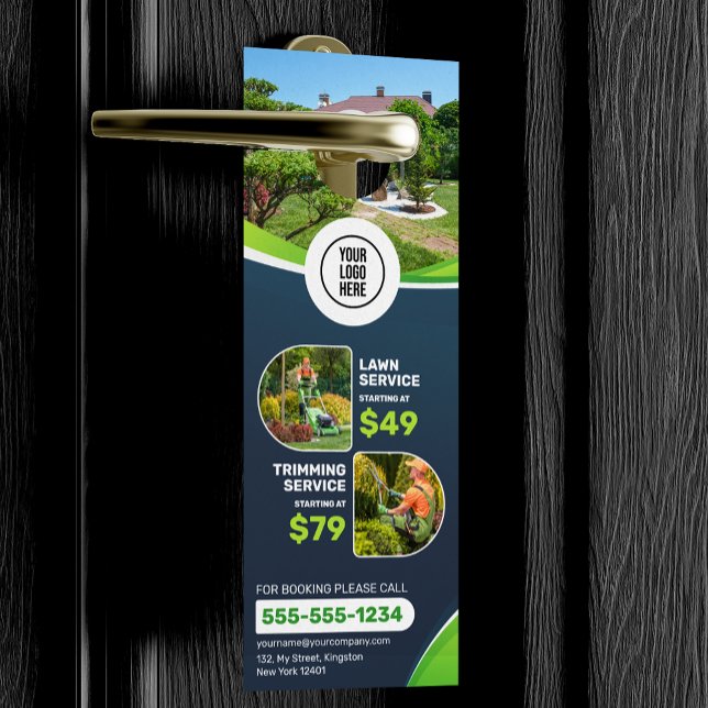 Blue Lawn Care Landscaping Trimming Mowing Service Türanhänger (Von Creator hochgeladen)