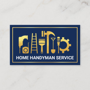 Blue Layer Gold Frame Gebäude Visitenkarte