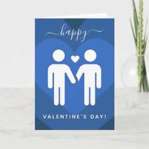 Blue Layered Heart Gay Couple [=p-0098 Karte