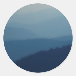 Blue Layers Runder Aufkleber