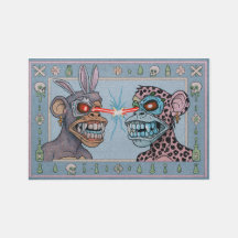 Blue Lazer Mit Augen Apes Türkisch-ish Rug
