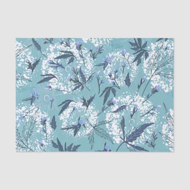 Blue Leaf Decoupage Seidenpapier (Vorderseite)