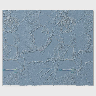 Blue leaf design with edges, lines, abstract plant geschenkpapier