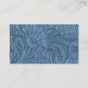 Blue Leather Print Business Cards Visitenkarte