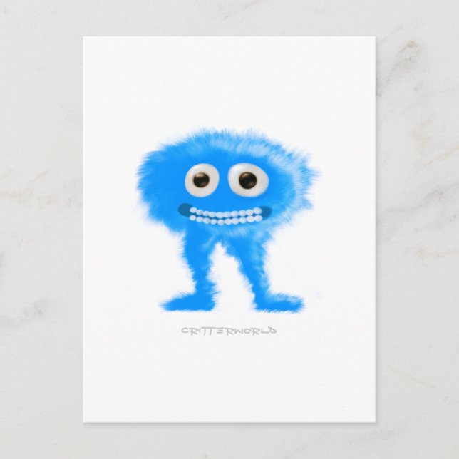 Blue Leggy Critter Postkarte (Vorderseite)