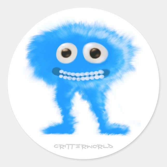 Blue Leggy Critter Runder Aufkleber (Vorderseite)