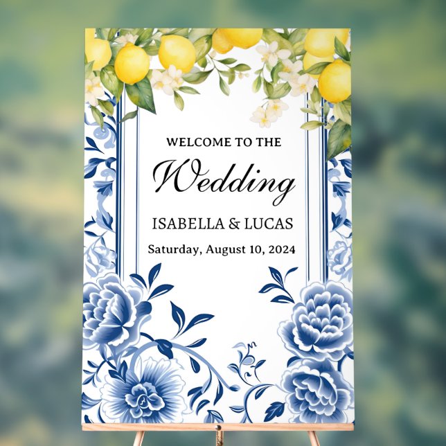 Blue Lemon Acrylic Wedding Sign Acrylschild (Neutral)