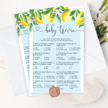 Blue Lemon Baby trion Baby Dusche Spiel