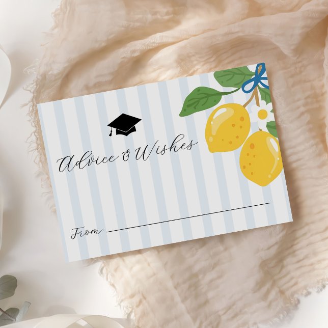 Blue Lemon Citrus Advice Graduation Begleitkarte (Von Creator hochgeladen)