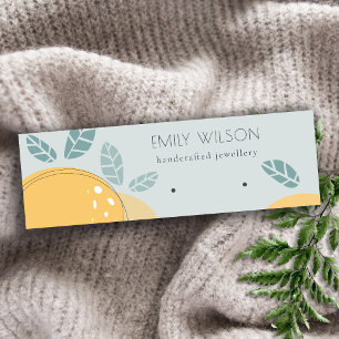 Blue Lemon Fruit Bold Abstrakt Earring Display Mini Visitenkarte