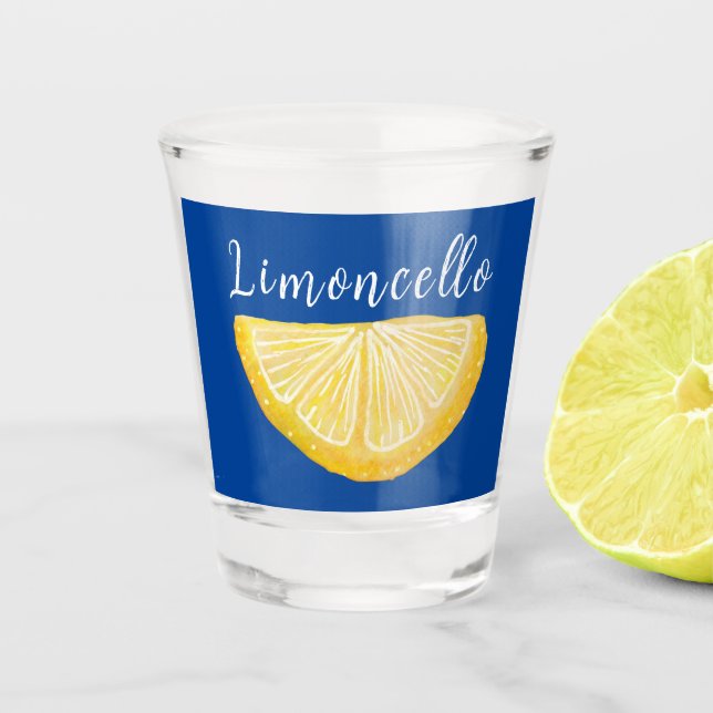 Blue Lemon Limoncello Custom Schnapsglas (Vorderseite)