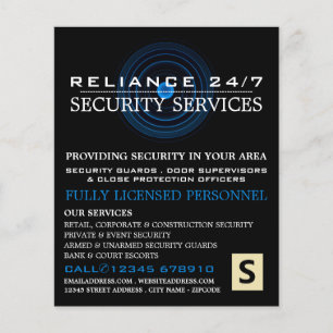 Blue Lens, Security Personal Advertising Flyer