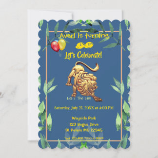 Blue Leo (23. Juli - 22. August) Geburtstag Einladung