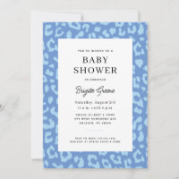 Blue Leopard Animal Print Baby Boy Dusche
