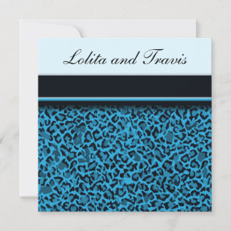 Blue Leopard Hochzeitseinladung Einladung