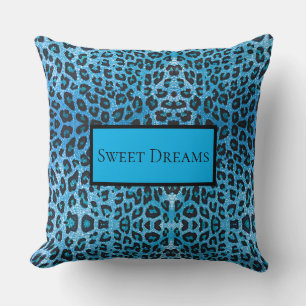 Blue Leopard Imitate Sparkle Sweet Dreams Modern C Kissen