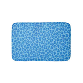 Blue Leopard Print Bath Mat Badematte