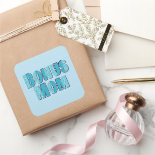 Blue Leopard Print Bonus Mama Quadratischer Aufkleber