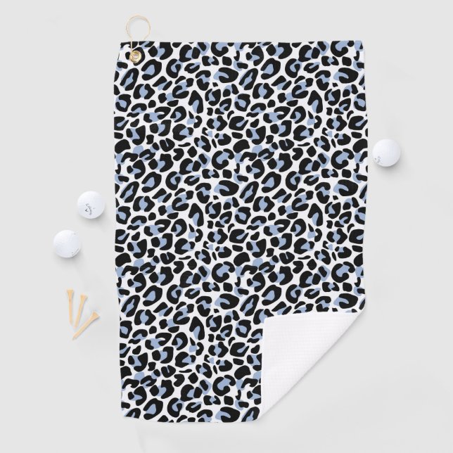 Blue Leopard Print Golf Handtuch (Insitu)