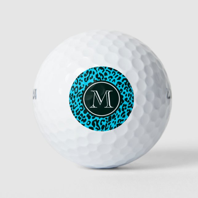 Blue Leopard Print Golfball (Vorderseite)
