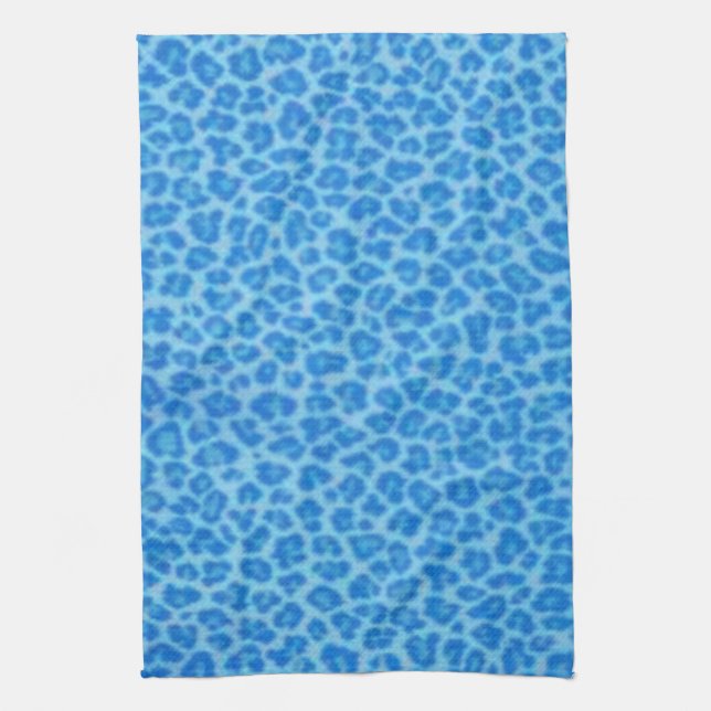 Blue Leopard Print Kitchtuch Handtuch (Vertikal)